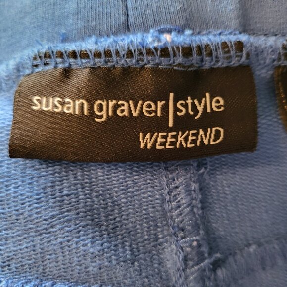 Susan Graver Weekend Pull On Bermuda Shorts Size 1X Paris Blue - Picture 5 of 7